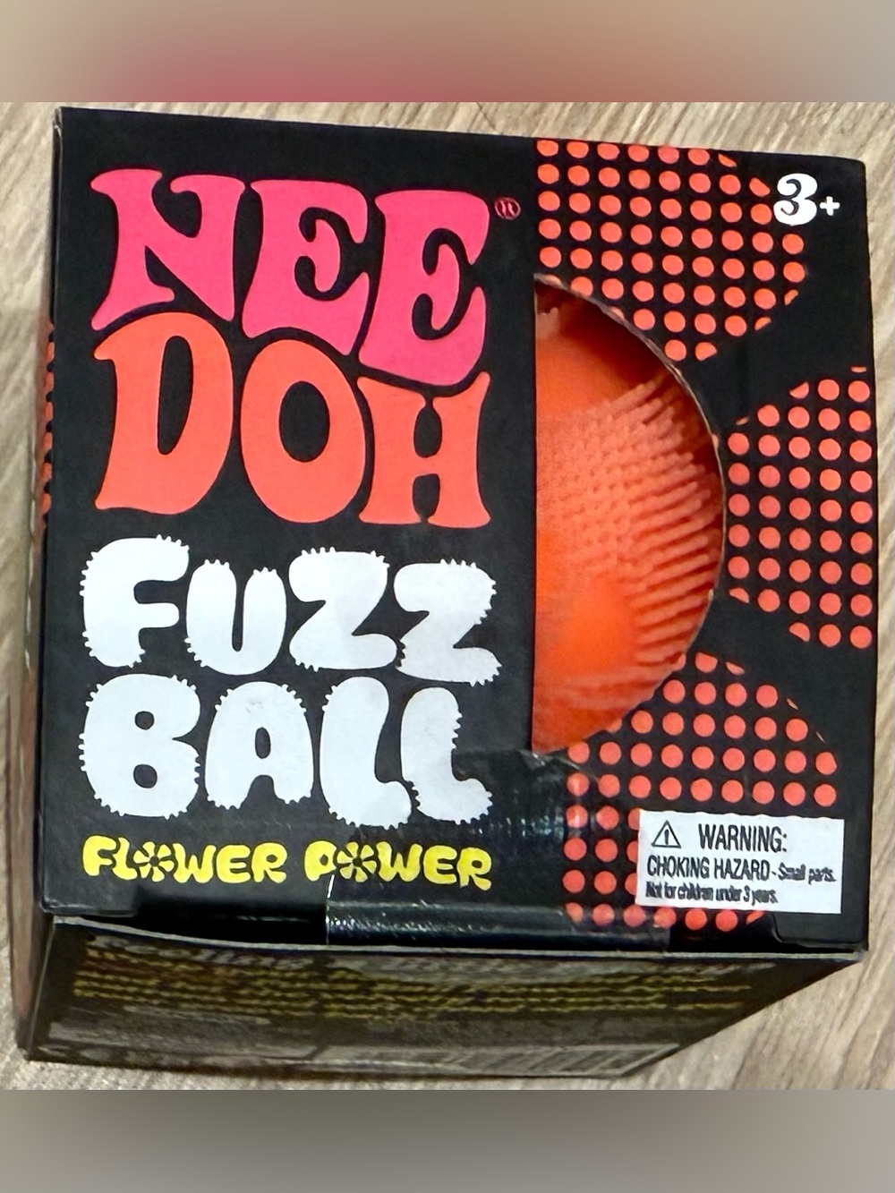 SCHYLLING NEEDOH FLOWER POWER ORANGE FUZZ BALL VELVET SQUEEZE TOY NEW IN BOX